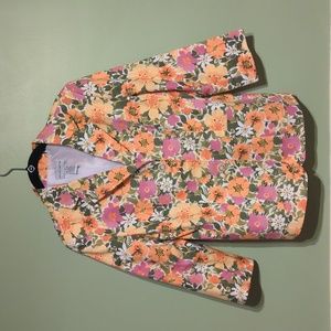 Jaclyn Smith Vintage Spring Floral Women's Blazer w/ 3/4 Length Sleeves